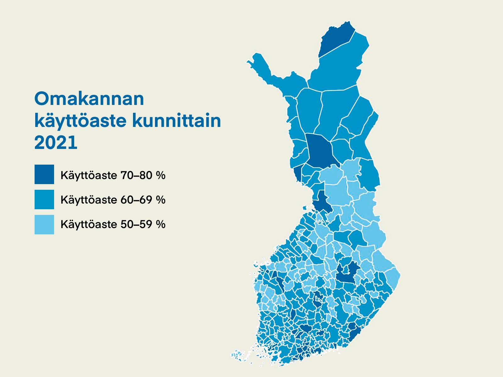 Omakannan käyttöaste kunnittain