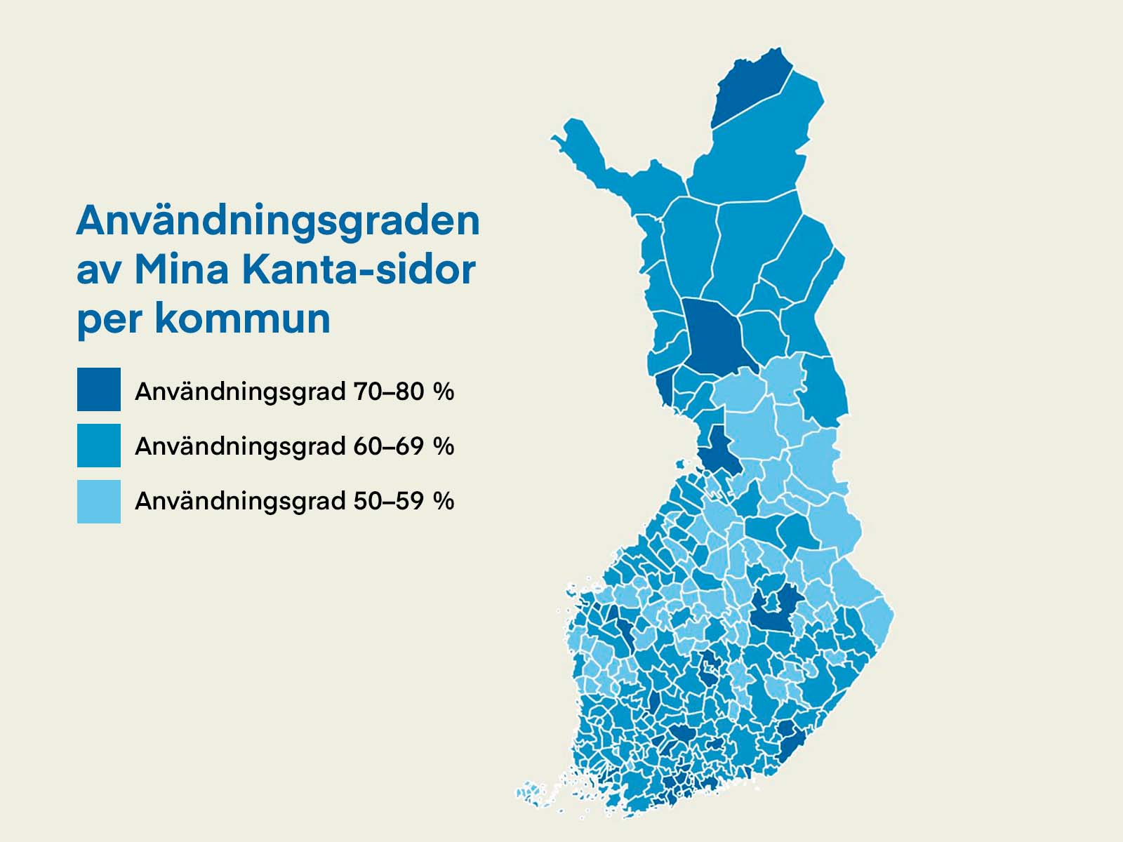 Användningsgraden av Mian Kanta-sidor per kommun